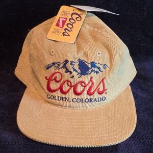 Coors Golden, Colorado Corduroy Cap - Tan with Red & Blue Embroidery
